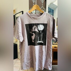 Graphic T-Shirt with Moon and Tree Design